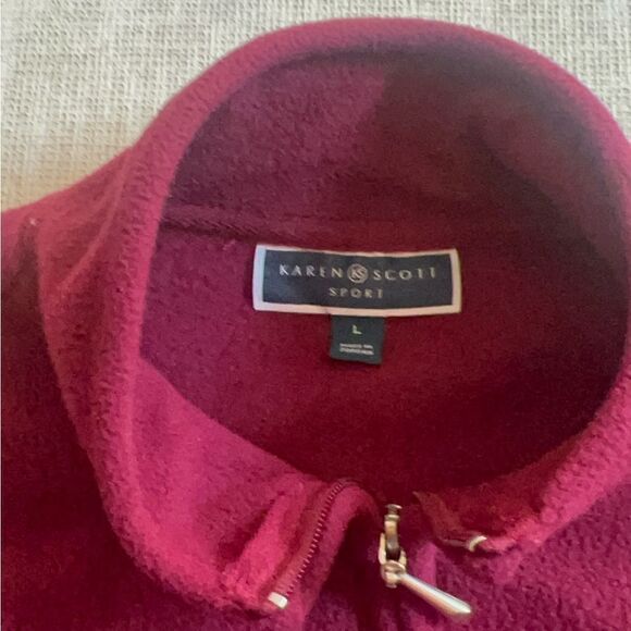 Women's Karin Scott Sport Fleece Vest Burgundy L - Picture 7 of 8